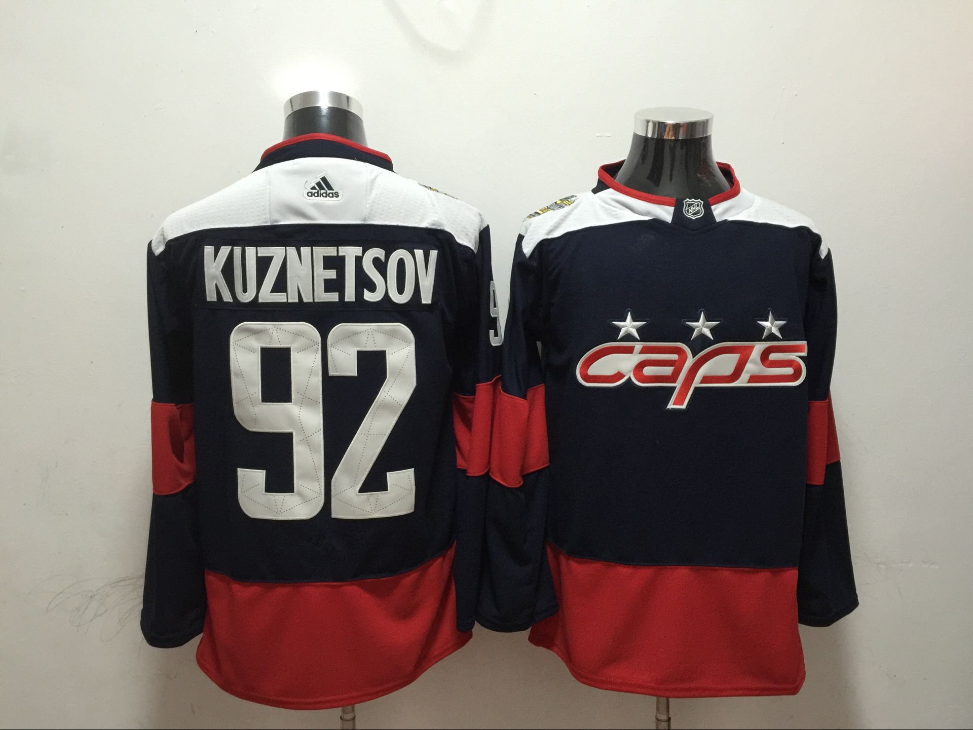 Men Washington Capitals 92 Kuznetsov blue Adidas Hockey Stitched NHL Jerseys